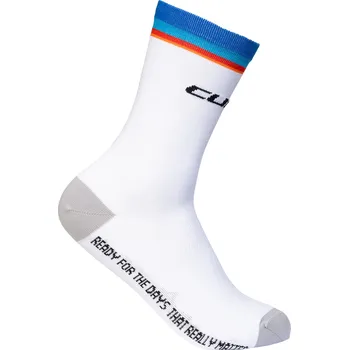 Pánské oblečení Cube ponožky HIGH CUT ROAD/XC Teamline white - 36-39