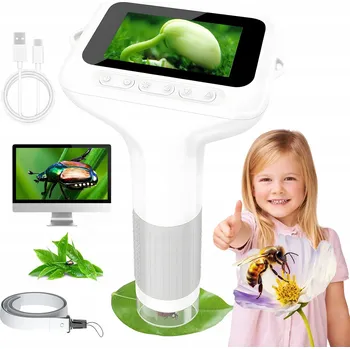 PŘENOSNÝ KAPESNÍ MIKROSKOP 1000X S DISPLEJEM A USB NABÍJENÍM