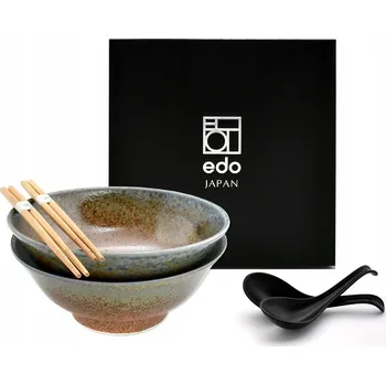 Sada 2 misek s lžícemi a hůlkami - Ramen Ki 22 cm Box