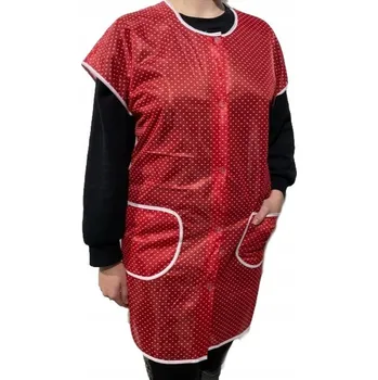 Kuchyňská zástěra STYLOVÁ ZÁSTĚRA DÁMSKÁ ČERVENÁ S TEČKAMI M-206 VEL. 46