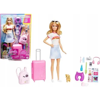 Panenka Panenka Barbie cestovatelka, pestrobarevná, s příslušenstvím, 24 cm