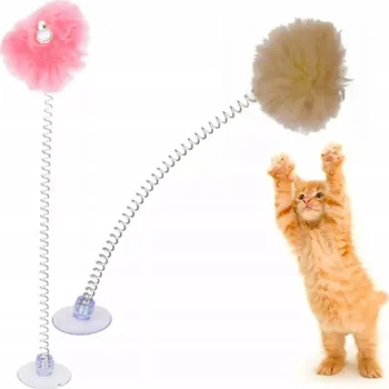 Hračka pro kočku HRAČKA PRO KOČKY NA PRUŽINĚ S PŘÍSAVKOU