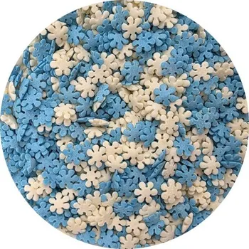 Cukrové zdobení bílo-modré sněhové vločky 80g - I LOVE CAKES | Skvělé pro Váš domácí dort