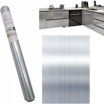 Tapeta NÁBYTKOVÁ FÓLIE FÓLIE SAMOLEPICÍ TAPETA STYL STŘÍBRNÉHO KOVU 60x300CM