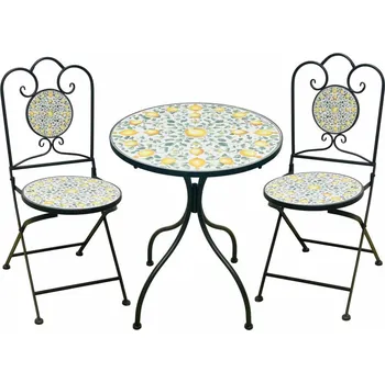 Zahradní sestava Sada kovového zahradního nábytku Mozaika LEMONIA
