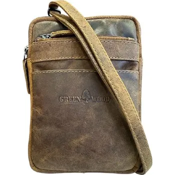 Green Wood pánská kožená crossbody hnědá M2 CAMEL