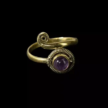 Prsten Mosazný prsten s kamínkem Aurelia Ametyst, sittar.cz