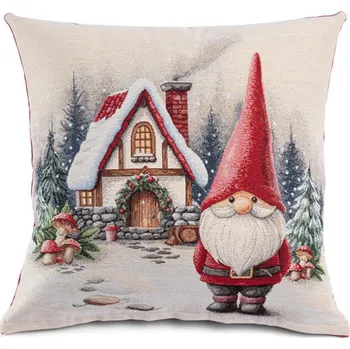 Dekorativní polštářek Gobelínový povlak na polštář VÁNOČNÍ SKŘÍTEK 45 x 45 cm