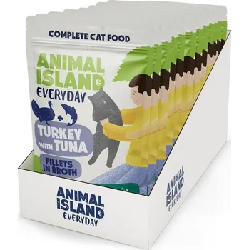 Krmivo pro kočku Animal Island Kapsičky pro kočky 85g (12 Ks) Filety ve vývaru - Krůta/Tuňák