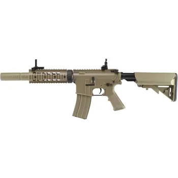 Airsoftová zbraň CYMA Airsoftová zbraň M4 RIS CQB s tlumičem - písková TAN, CYMA, CM.513