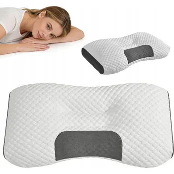 Polštář ERGONOMICKÝ POLŠTÁŘ POD KRK, 2V1 ORTOPEDICKÝ POLŠTÁŘ Z PAMĚŤOVÉ PĚNY PRO DOMÁCÍ POUŽITÍ