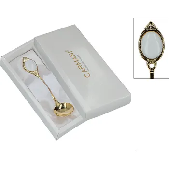 Příbor OZDOBNÁ LŽIČKA NA CUKR S BÍLÝM OKEM – KUS – DÁREK KE KÁVĚ CARMANI