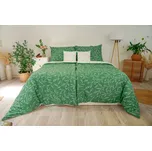 Stanex Ložní povlečení bavlněné - zelené lístky (LS413), 140 x 200 + 90 x 70, Zip