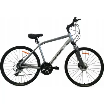 Jízdní kolo Krosové kolo Storm Cross Aero 4.0 pánské, rám 19 palců, kola 28", stříbrné