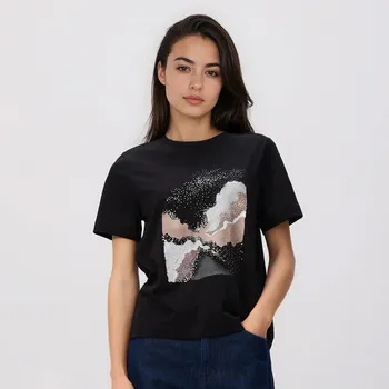 Dámské tričko Reserved - Tričko s potiskem - černý - 190HT-99X - 190HT-99X-XXL