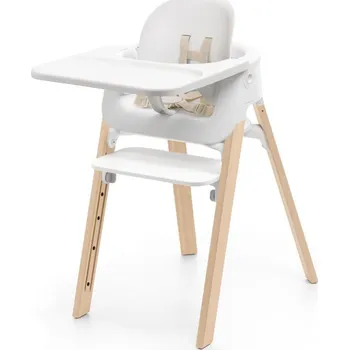 Jídelní židlička Set Stokke židlička STEPS + baby set + pultík WHITE/NATURAL