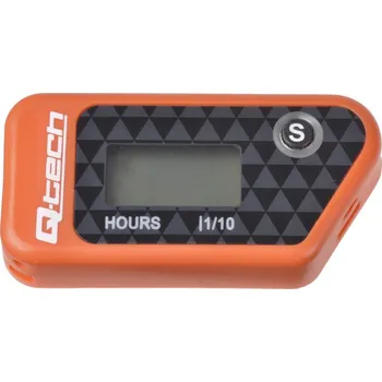 měřič motohodin bezdrátový s nulovatelným počítadlem, Q-TECH (oranžový)