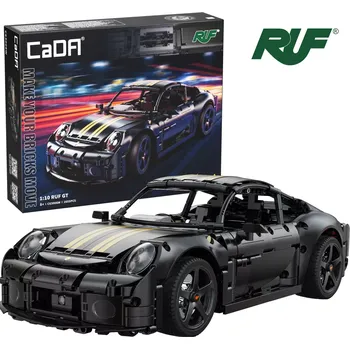 Dětské zboží Stavebnice CaDA sportovní auto RUF GT 1:10 černé – 1655 dílků