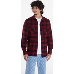 Košile Urban Classics Checked Flanell Shirt Black/ Burgundy L