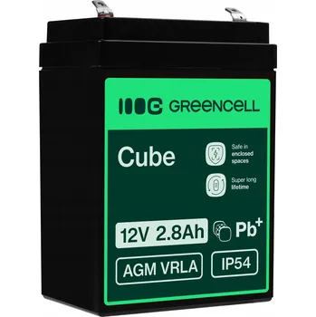 Záložní baterie AKUMULÁTOR AGM GREEN CELL 12V 2.8AH BEZÚDRŽBOVÝ AUTÍČKO KOLO UPS SOLAR