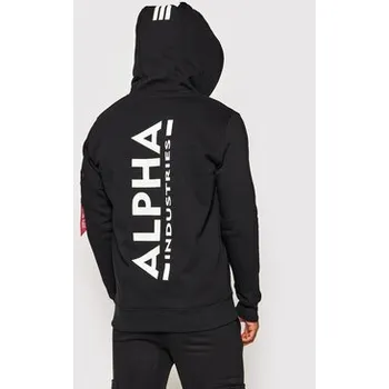 Pánská mikina Alpha Industries Mikina Back Print Zip 128342 Černá Regular Fit L