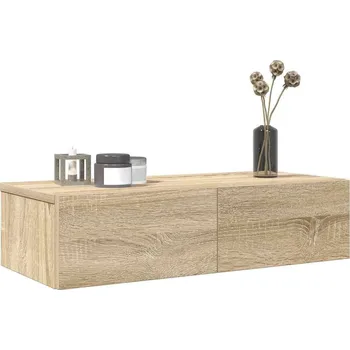 police vidaXL Nástěnná police se zásuvkami 60x26,5x15 cm kompozit [859974] Barva: dub sonoma