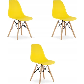 Jídelní židle Židle Oskar plastová žlutá 3 ks
