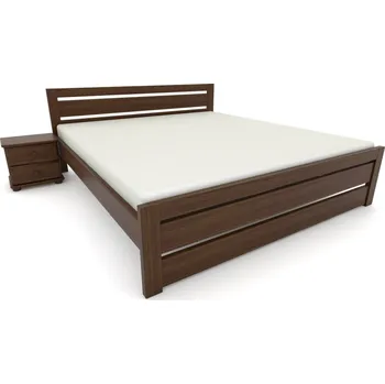 Postel Jednolůžko Ravona - masiv borovice 90x200, Odstín: Ořech, Odstín čela: Ořech