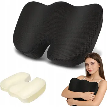 Polštář ORTOPEDICKÝ POLŠTÁŘ NA SEDADLO BEDERNÍ PRO ŽIDLI KŘESLO DO AUTA