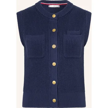 Dámská vesta Tommy Hilfiger Dámská Pletená Vesta, tmavě modrá, 40