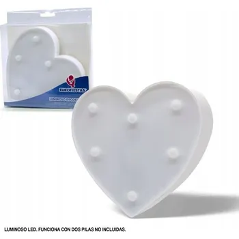 Lampička Stylová bílá LED lampička ve tvaru srdce