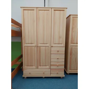 Šatní skříň Šatní skříň 10 - masiv borovice Odstín: Olše