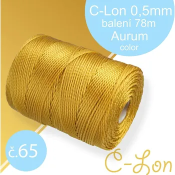 Nit Nylonová nit C-Lon pevná korálková nit. Barva 65 Aurum. Síla nitě 0,5mm. Balení 78m na cívce.