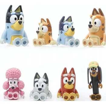 Figurka 8 KS BLUEY BINGO SADA FIGUREK POSTAVIČKY POHÁDKA RODINA BLUE NA DÁREK