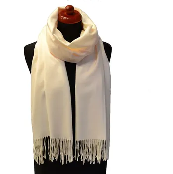 Šála Šála kašmírová - bílá jednobarevná