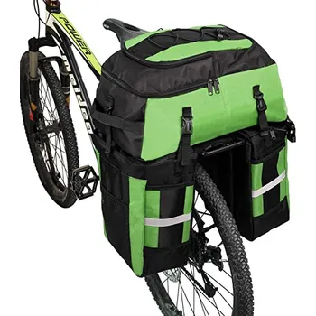 Horské kolo Multifunkční brašna 3v1 na zadní nosič kola - Zelená, 70 litrů