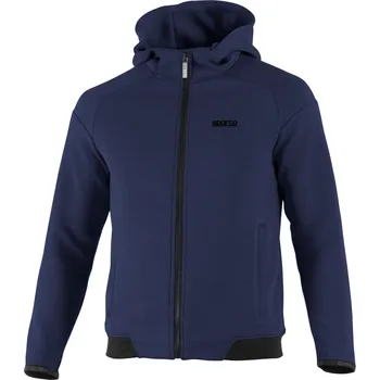 Pánská mikina Sparco Hooded Full Zip Sweatshirt, blue marine