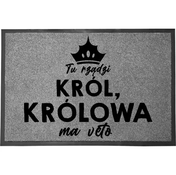 Rohožka Vstupní rohožka šedá 40x60 cm - Král/Královna - vtipný design