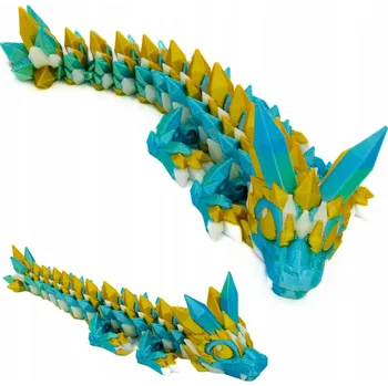 Figurka Drak Drak Flexi Baby Dragon, mořsko zlatá barva, křišťálový, 16 cm