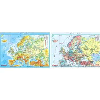 Psací podložka OBOUSTRANNÁ PODLOŽKA S MAPOU EVROPY