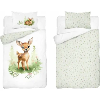 Povlečení Dětské povlečení 2 dílné bambusové 120x90 Srnka Zelená Detexpol 4786 A