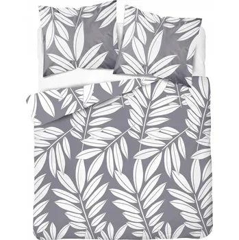 Povlečení Ložní Povlečení Leaves, bílá a šedá, 200x220, 220x200, elegantní bavlna pro mládež