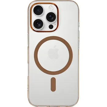 Pouzdro na mobilní telefon Zadní kryt Transparent Slim Magsafe pro iPhone 15 Pro desert