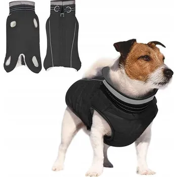 Obleček pro psa Obleček Bunda pro psa zateplená s fleecem reflexní vel. XL Černá