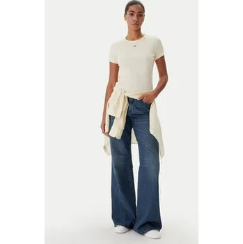 Pánská móda Tommy Jeans T-Shirt Essential DW0DW17383 Béžová Slim Fit XS