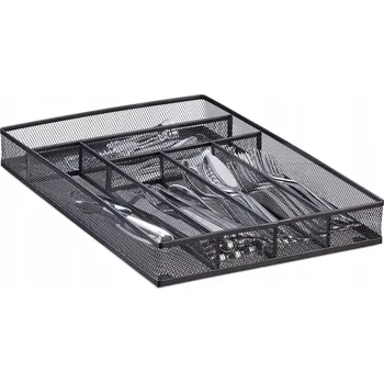 Organizace kuchyně Organizér do zásuvky na příbory Relaxdays 40.6 x 28.6 x 5.08 cm | černá
