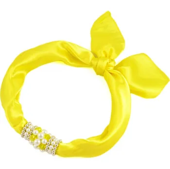 Šátek Magotex Šátek s bižuterií Letuška - citronově žlutý