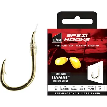 Rybářský háček DAM návazec Spezi Sweetcorn (na kukuřici) 70cm - 10ks 6