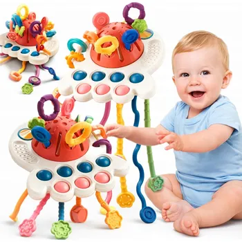 Hračka pro nejmenší SENZORICKÁ HRAČKA KOUSÁTKO PRO MIMINKA POPIT 4V1