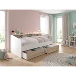 Dětská postel s šuplíky bílá, dub pro holku Sleep